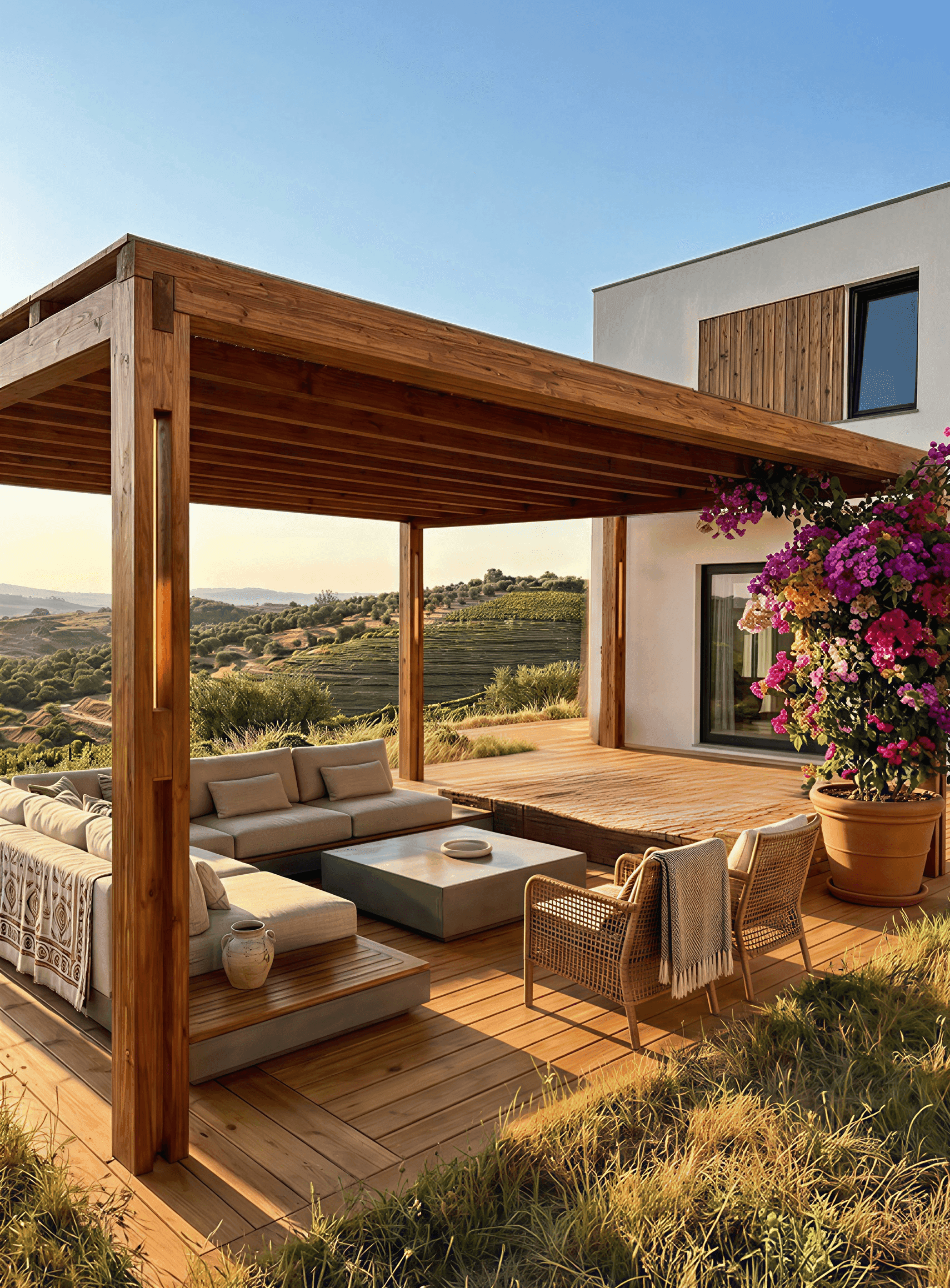 A well-designed pergola as a retreat center in Central Portugal