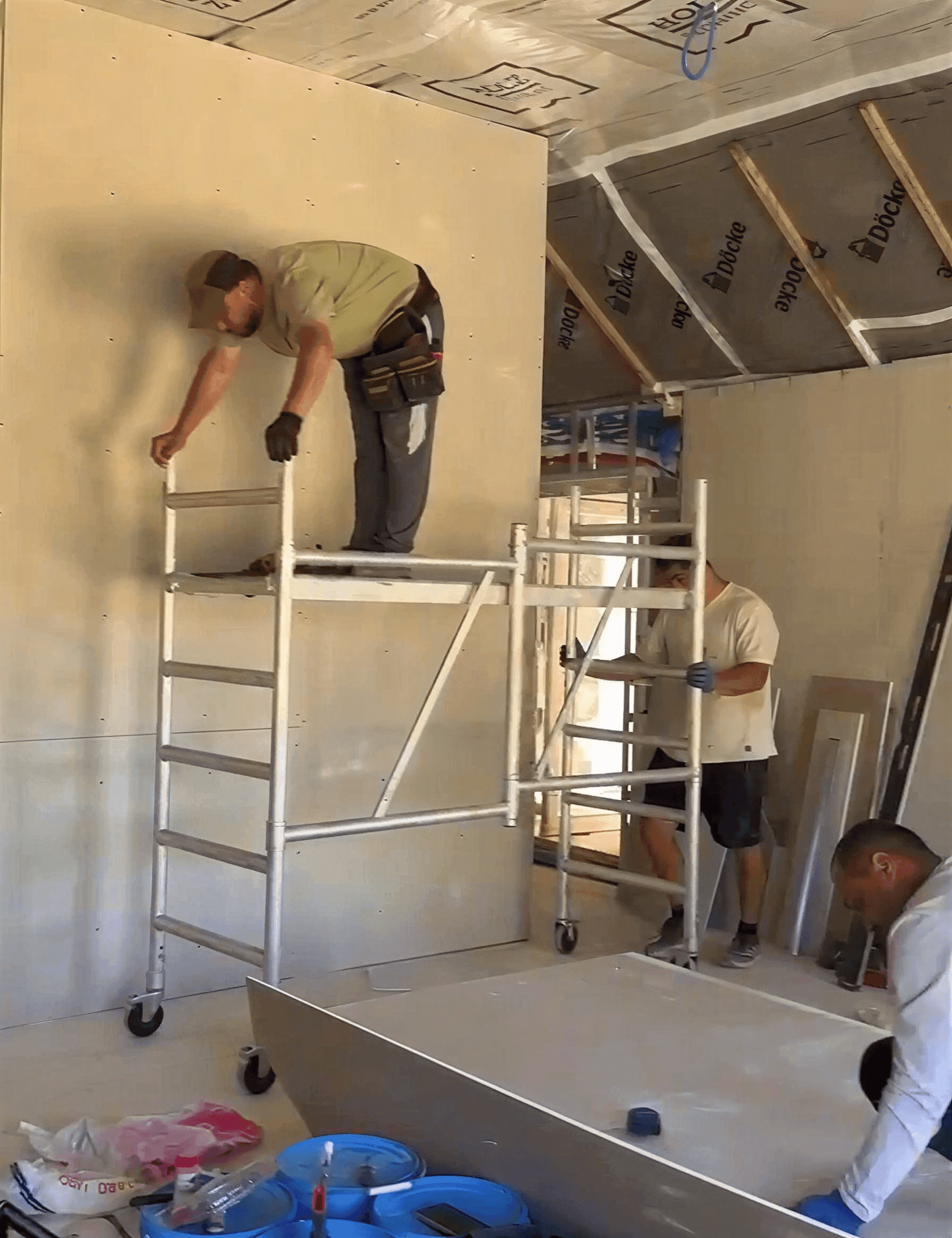 Interior finishing in progress