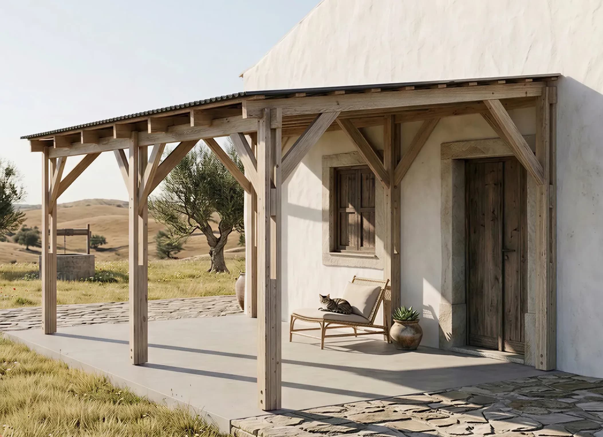 Luxury timber pergola and terrace